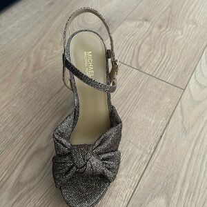 Bronze Micheal kors platform sandals